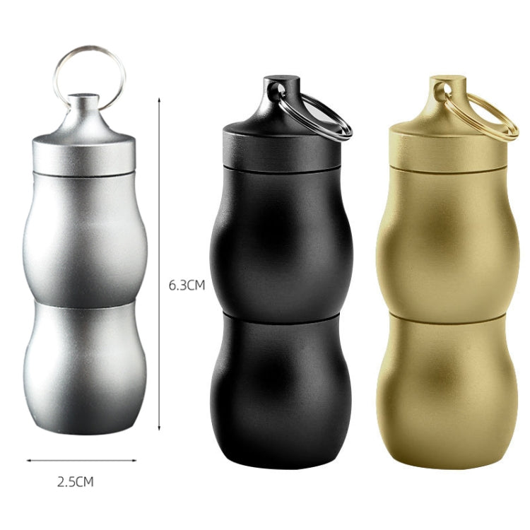 F25 Outdoor First Aid Pill Sealed Bottle Mini Waterproof Metal Medicine Jar Keychain(Champagne) - free shipping - PMC TechLife - Order now!