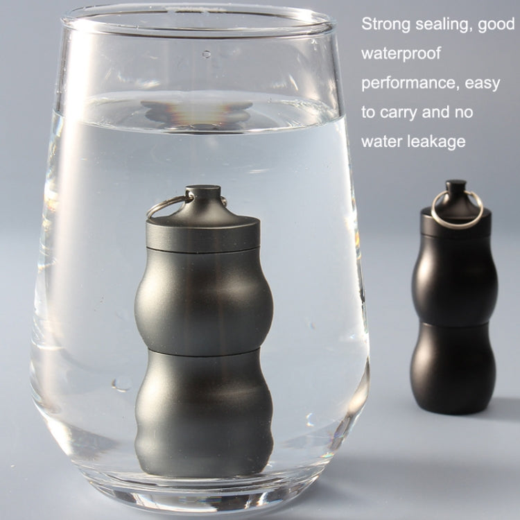 F25 Outdoor First Aid Pill Sealed Bottle Mini Waterproof Metal Medicine Jar Keychain(Black) - free shipping - PMC TechLife - Order now!