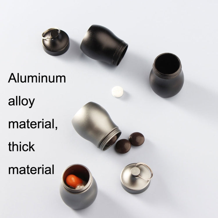 F25 Outdoor First Aid Pill Sealed Bottle Mini Waterproof Metal Medicine Jar Keychain(Black) - free shipping - PMC TechLife - Order now!
