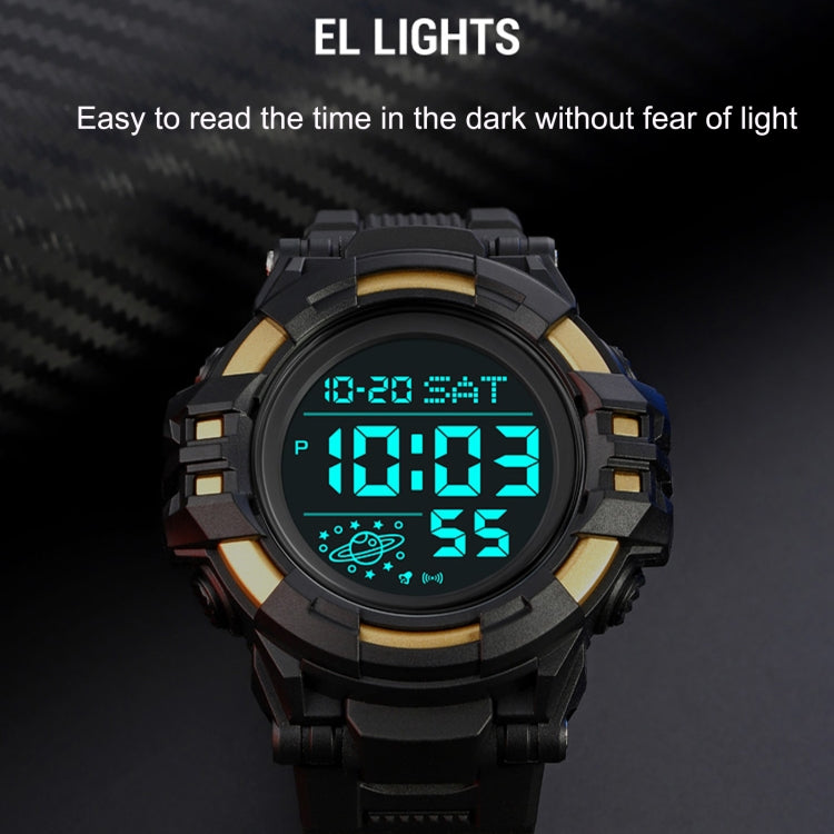 SKMEI 2003 Multifunctional Back Light Sports Watch Mens Countdown Date Alarm Clock Watch(Gold Black Machine) - free shipping - PMC TechLife - Order now!