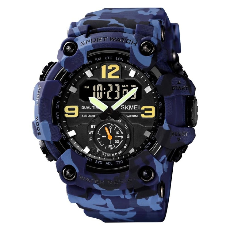 SKMEI 1637 Sports Digital Display Outdoor Shockproof Plastic Large Dial Men Watch, Color: Blue Camouflage - free shipping - PMC TechLife - Order now!