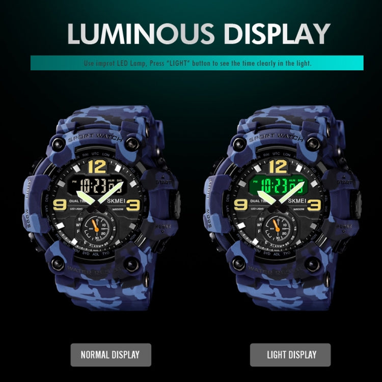 SKMEI 1637 Sports Digital Display Outdoor Shockproof Plastic Large Dial Men Watch, Color: Army Green Camouflage - free shipping - PMC TechLife - Order now!