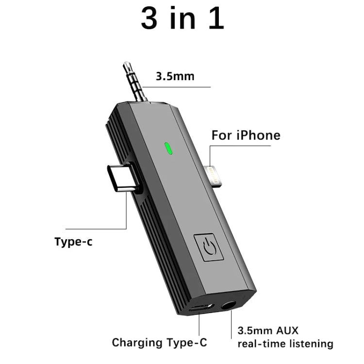 S17 Wireless  3 In 1 Lavalier MIC For Phone SLR Camera Loudspeaker ,Spec: One Drag 1 Full Black - Microphone by PMC TechLife | Online Shopping South Africa | PMC TechLife | Buy Now Pay Later Mobicred