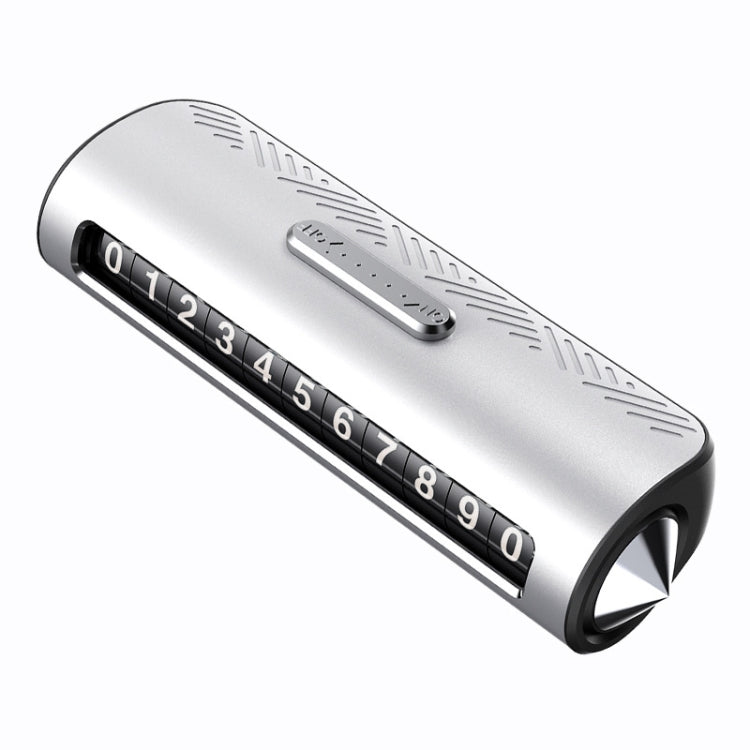 Vehicle Safety Hammer Temporary Parking Phone Number Plate(Silver) - free shipping - PMC TechLife - Order now!