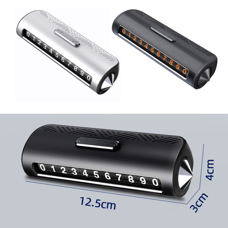 Vehicle Safety Hammer Temporary Parking Phone Number Plate(Silver) - free shipping - PMC TechLife - Order now!