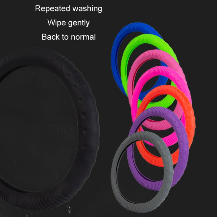 Silicone Non-slip Wear-resistant Concave Point Car Steering Wheel Cover, Size: 34-38cm(Light Pink) - Steering Wheel Accessories by PMC TechLife | Online Shopping South Africa | PMC TechLife | Buy Now Pay Later Mobicred