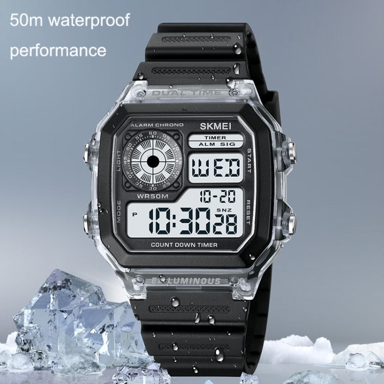 SKMEI 1998 Transparent Shell Ice Sensor Outdoor Sports Waterproof Multi-function Watch(Black) - free shipping - PMC TechLife - Order now!