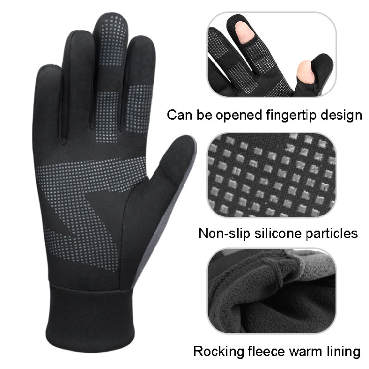 Touch Screen Anti-slip Waterproof Outdoor Sports Warm Cycling Gloves, Size: M(Black) - Cycling Gloves by PMC TechLife | Online Shopping South Africa | PMC TechLife