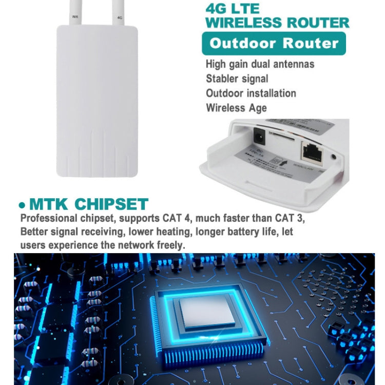 European Version 4G LTE Router CPE Outdoor Waterproof Mobile Router Triple Network, EU Plug - Wireless Routers by PMC TechLife | Online Shopping South Africa | PMC TechLife | Buy Now Pay Later Mobicred