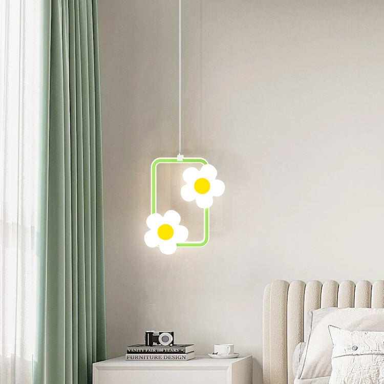 Children Room Bedside Warm Sunflower Chandelier, Color: Square Green White Light - Celling Lights & Chandeliers by PMc TechLife | Online Shopping South Africa | PMc TechLife | Buy Now Pay Later Mobicred
