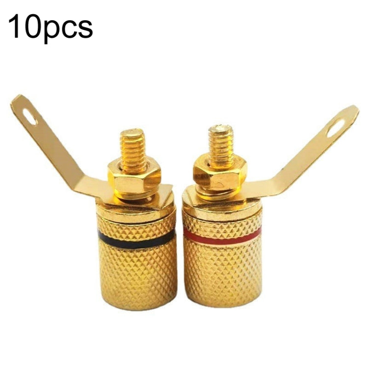 10pcs Speaker Gold-plated 4MM Banana Plug Terminal(306) - Terminal connectors by PMC TechLife | Online Shopping South Africa | PMC TechLife