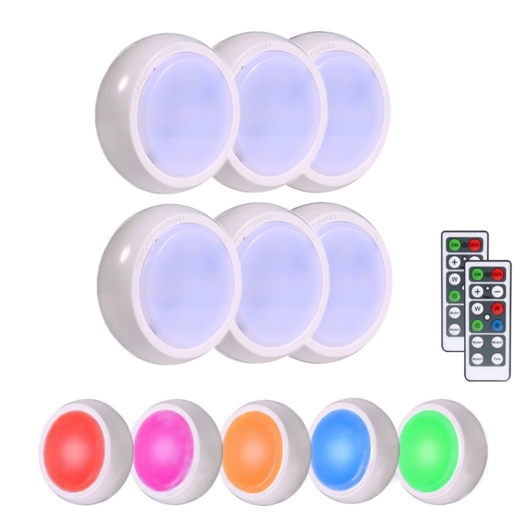 Ambience Pat Light Bedside Eye Protection Night Light, Color: RGBW Color Light Battery(6pcs With 2 Remote Control) - Novelty Lighting by PMC TechLife | Online Shopping South Africa | PMC TechLife | Buy Now Pay Later Mobicred