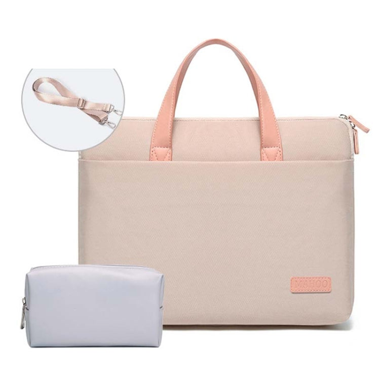 For MacBook 13.3-14 Inches MAHOO 10188 Ultra-Thin Hand Computer Bag Messenger Laptop Bag, Color: Khaki+Gray PU Power Bag - free shipping - PMC Jewellery - Order now!