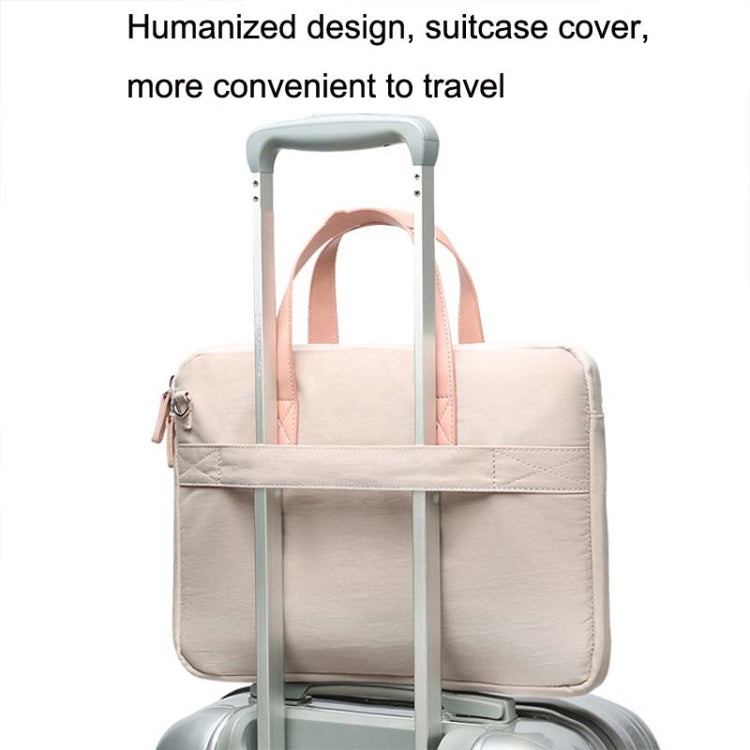 For MacBook 13.3-14 Inches MAHOO 10188 Ultra-Thin Hand Computer Bag Messenger Laptop Bag, Color: Khaki+Gray PU Power Bag - free shipping - PMC Jewellery - Order now!