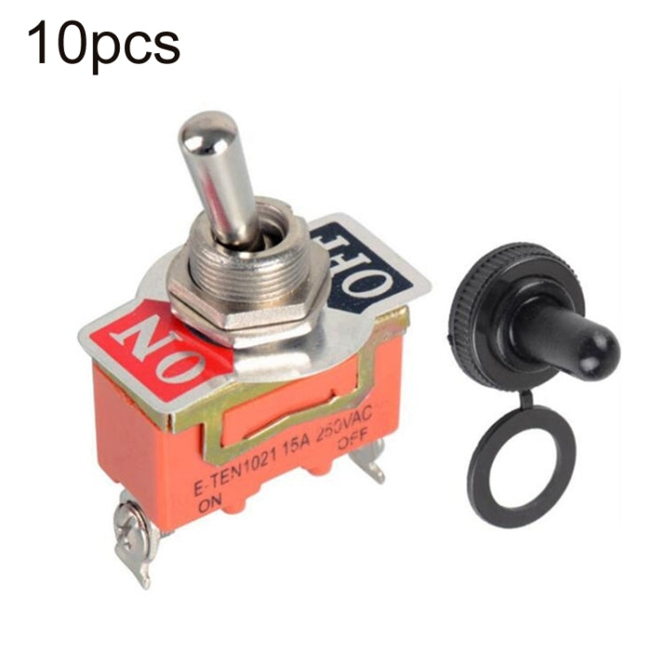 10pcs E-TEN1021 2-speed Waterproof Rocker Toggle Switch(Orange) - free shipping - PMC TechLife - Order now!