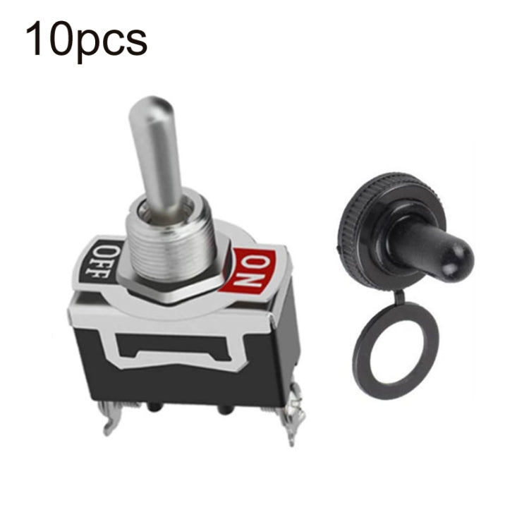 10pcs E-TEN1021 2-speed Waterproof Rocker Toggle Switch(Black) - Marine Accessories & Parts by PMC TechLife | Online Shopping South Africa | PMC TechLife | Buy Now Pay Later Mobicred