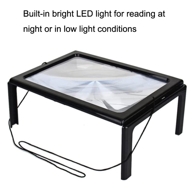 WJ10015 Full Page Reading LED Light Three-dimensional Folding Bracket Magnifying Glass - Others by PMC TechLife | Online Shopping South Africa | PMC TechLife