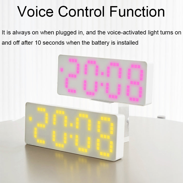 8017 LED Screen Voice Control Digital Alarm Clock Desktop Multifunctional Temperature Clock(White) - Alarm Clocks by PMc TechLife | Online Shopping South Africa | PMc TechLife | Buy Now Pay Later Mobicred