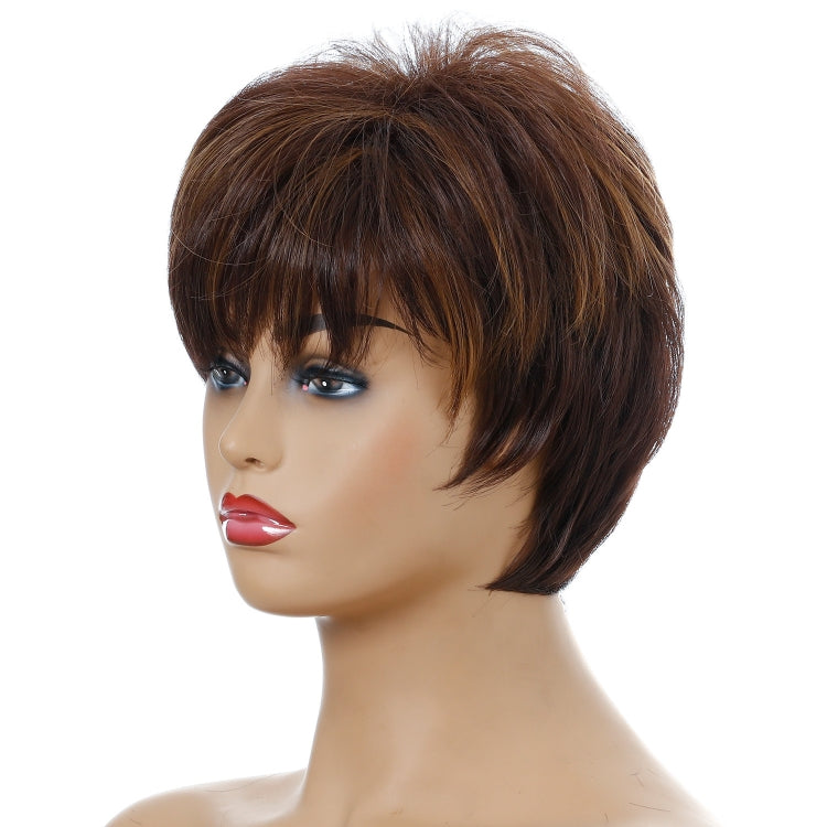 WIG-155 Ladies Short Curly Wig High Temperature Silk Chemical Fiber Headgear(Brown) - free shipping - PMC TechLife - Order now!