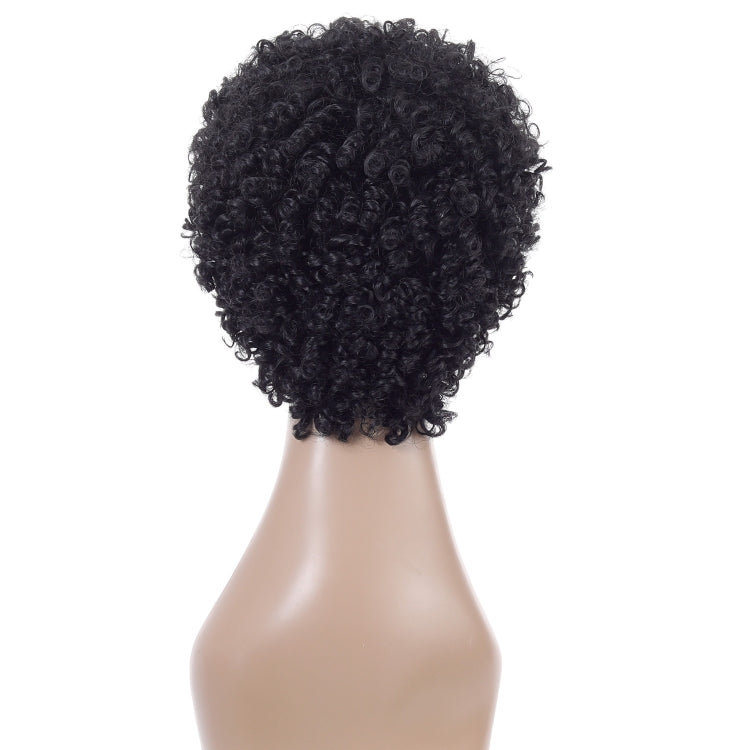 WIG-T003 Ladies High Temperature Silk Short Curly Wig Elastic Mesh Headgear(Black) - free shipping - PMC TechLife - Order now!