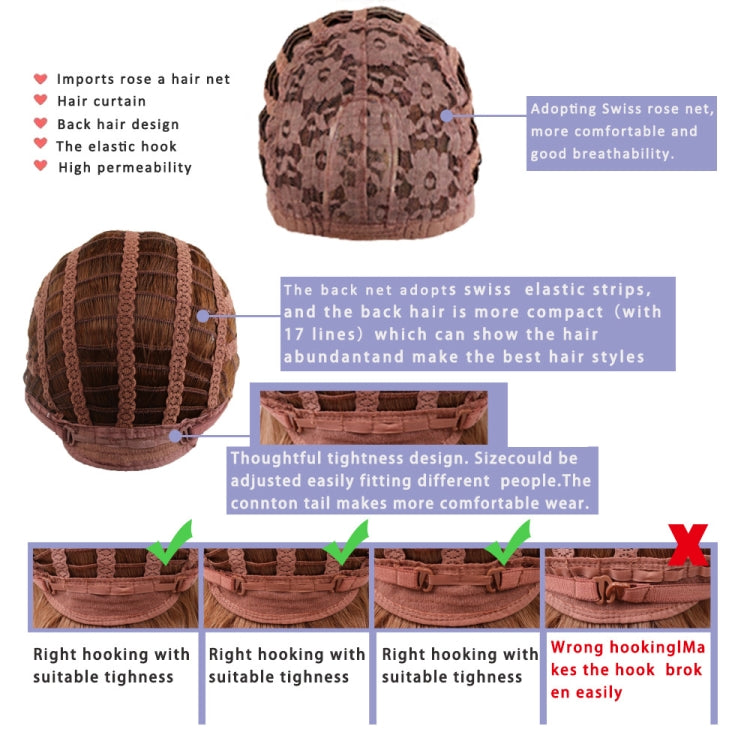 WIG-181 Ladies Short Curly Hair High Temperature Silk Wig Chemical Fiber Headgear(Brown+Gold Yellow) - free shipping - PMC TechLife - Order now!