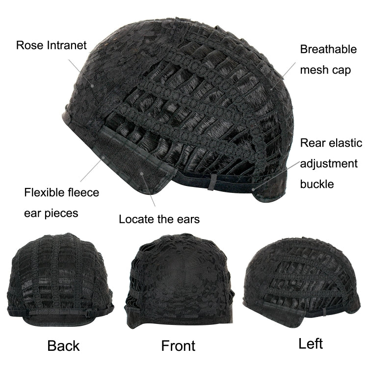 WIG-T130H Ladies Short Curly Hair High Temperature Silk Wig Chemical Fiber Headgear(Black Brown) - free shipping - PMC TechLife - Order now!