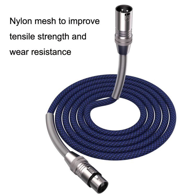 LHD010 Caron Male To Female XLR Dual Card Microphone Cable Audio Cable 5m(Blue) - Microphone Audio Cable & Connector by PMC TechLife | Online Shopping South Africa | PMC TechLife | Buy Now Pay Later Mobicred