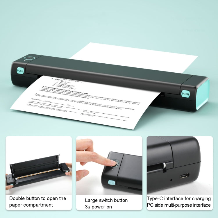 M08F Bluetooth Wireless Handheld Portable Thermal Printer(Gray Letter Version) - Printer by PMC TechLife | Online Shopping South Africa | PMC TechLife | Buy Now Pay Later Mobicred
