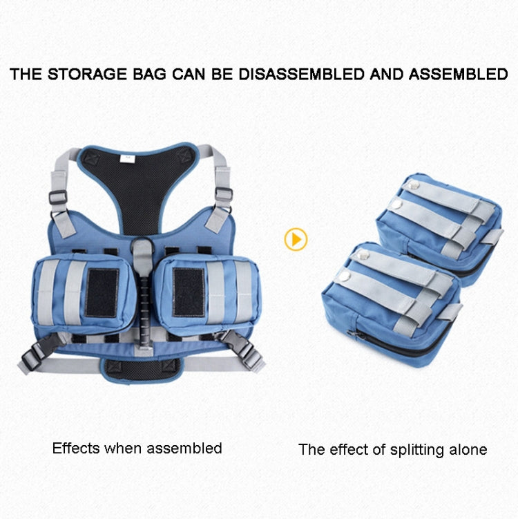 Dog Explosion-proof Chest Strap With Detachable Combination Backpack, Size: M(Lake Blue) - Leashes & Chest Strap by PMC TechLife | Online Shopping South Africa | PMC TechLife | Buy Now Pay Later Mobicred