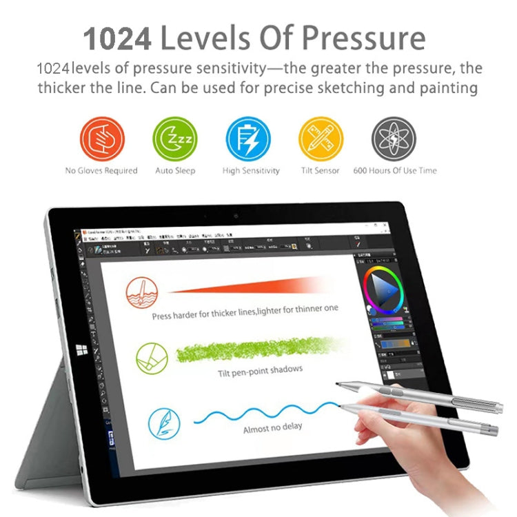F94S For Microsoft Surface Series Stylus Pen 1024 Pressure Level Electronic Pen(Black) - Pencil Accessories by PMC TechLife | Online Shopping South Africa | PMC TechLife | Buy Now Pay Later Mobicred