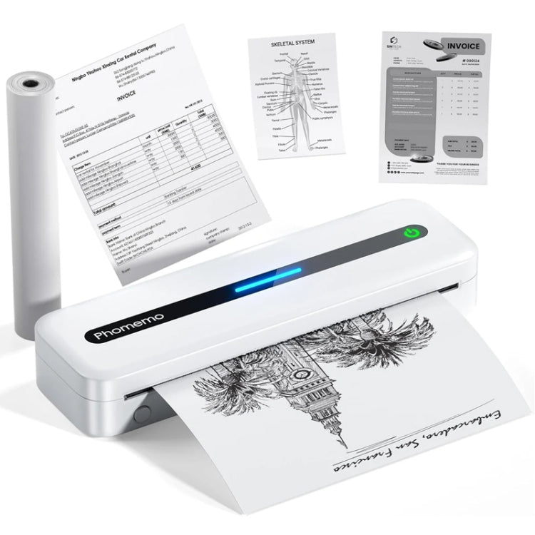 Phomemo M832 300dpi Wireless Thermal Portable Printer, Size: A4 Version(White) - free shipping - PMC TechLife - Order now!