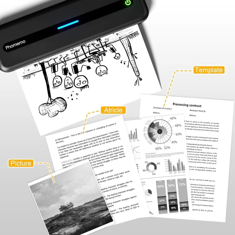 Phomemo M832 300dpi Wireless Thermal Portable Printer, Size: Letter Version(Pink) - free shipping - PMC TechLife - Order now!