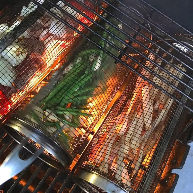 Outdoor Stainless Steel Barbecue Cage BBQ Round Mesh Tube 20cm With Hook - Cookwares & Tablewares by PMC TechLife | Online Shopping South Africa | PMC TechLife