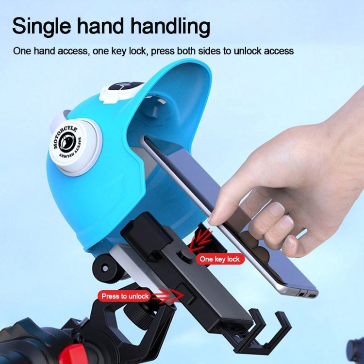 Small Helmet Sunscreen Phone Stand Bracket Motorcycle Mobile Phone Holder,Spec: Rearview Mirror Blue - Holder by PMC TechLife | Online Shopping South Africa | PMC TechLife | Buy Now Pay Later Mobicred
