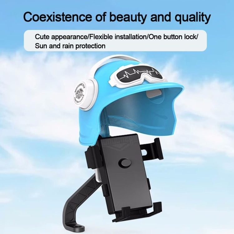 Small Helmet Sunscreen Phone Stand Bracket Motorcycle Mobile Phone Holder,Spec: White Helmet - free shipping - PMC TechLife - Order now!