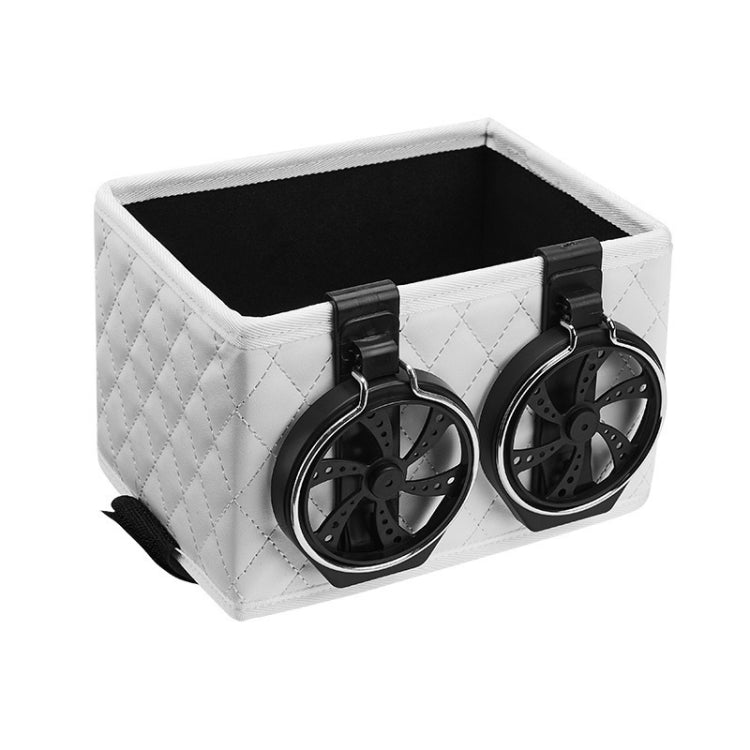 Car Armrest Box Folding Storage Box Multifunctional Water Cup Holder(Leather Beige) - Stowing Tidying by PMC TechLife | Online Shopping South Africa | PMC TechLife | Buy Now Pay Later Mobicred