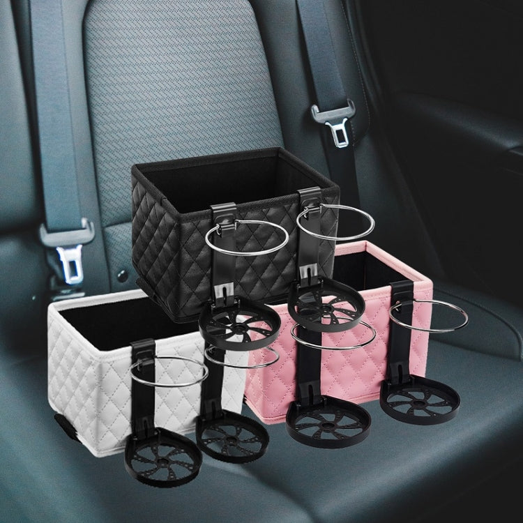 Car Armrest Box Folding Storage Box Multifunctional Water Cup Holder(Leather Pink) - Stowing Tidying by PMC TechLife | Online Shopping South Africa | PMC TechLife | Buy Now Pay Later Mobicred