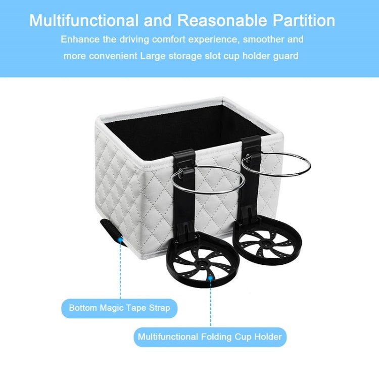 Car Armrest Box Folding Storage Box Multifunctional Water Cup Holder(Leather Black) - Stowing Tidying by PMC TechLife | Online Shopping South Africa | PMC TechLife | Buy Now Pay Later Mobicred