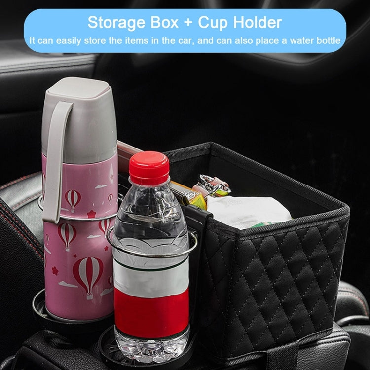 Car Armrest Box Folding Storage Box Multifunctional Water Cup Holder(Leather Pink) - Stowing Tidying by PMC TechLife | Online Shopping South Africa | PMC TechLife | Buy Now Pay Later Mobicred
