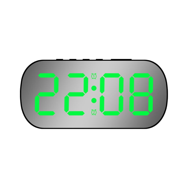 6637 LED Digital Display Temperature Electronic Clock Desktop Mirror Alarm Clock(Black Green Light) - free shipping - PMc TechLife - Order now!