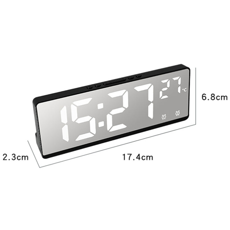 6631 LED Digital Display Multifunctional Electronic Clock Desktop Temperature Mirror Alarm Clock(Red Light) - Alarm Clocks by PMc TechLife | Online Shopping South Africa | PMc TechLife | Buy Now Pay Later Mobicred