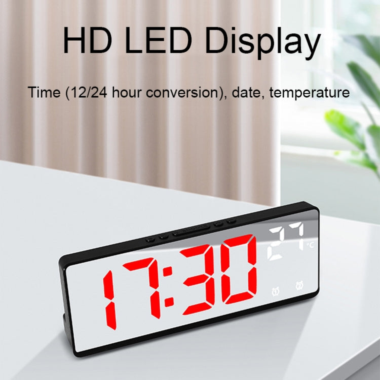 6631 LED Digital Display Multifunctional Electronic Clock Desktop Temperature Mirror Alarm Clock(Orange Light) - Alarm Clocks by PMc TechLife | Online Shopping South Africa | PMc TechLife | Buy Now Pay Later Mobicred