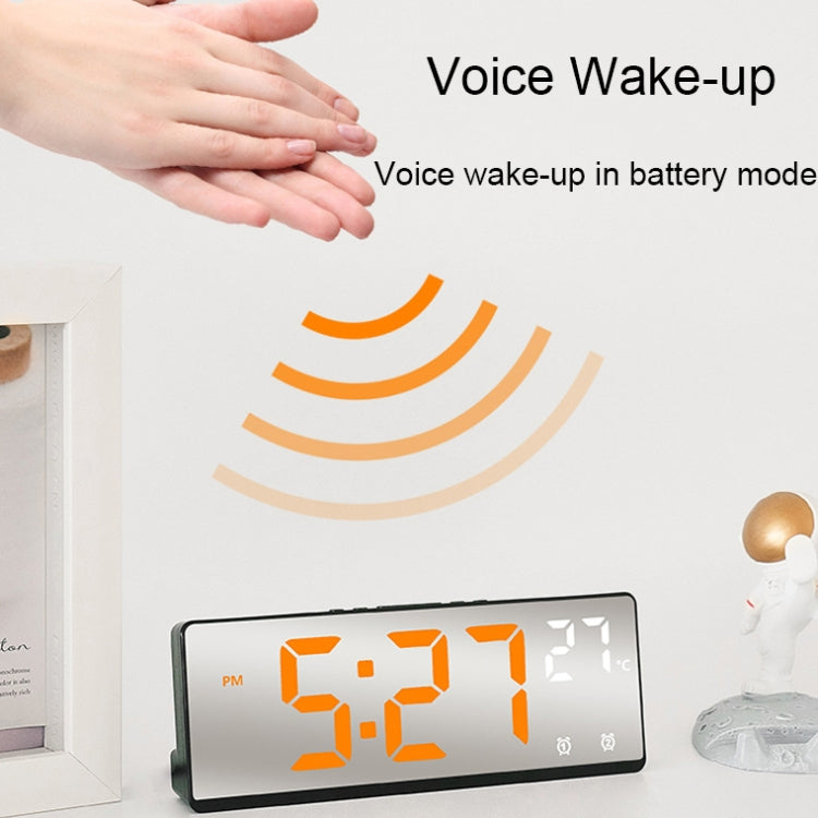 6631 LED Digital Display Multifunctional Electronic Clock Desktop Temperature Mirror Alarm Clock(Orange Light) - Alarm Clocks by PMc TechLife | Online Shopping South Africa | PMc TechLife | Buy Now Pay Later Mobicred