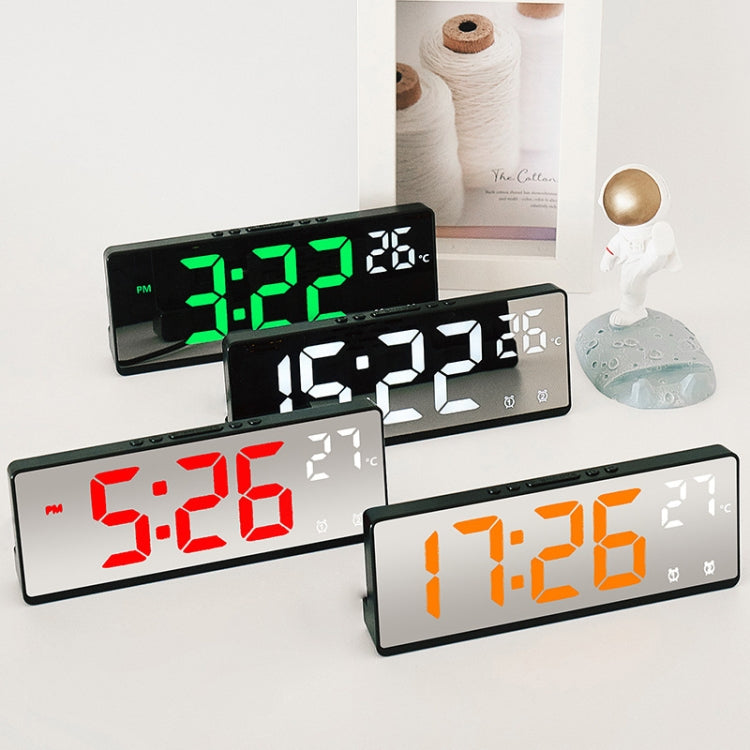 6631 LED Digital Display Multifunctional Electronic Clock Desktop Temperature Mirror Alarm Clock(Orange Light) - Alarm Clocks by PMc TechLife | Online Shopping South Africa | PMc TechLife | Buy Now Pay Later Mobicred
