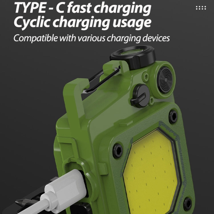 Mini Keychain COB Flashlight USB Rechargeable Magnetic Work Light For Outdoor Camping(Yellow) - Mini Flashlight by PMC Jewellery | Online Shopping South Africa | PMC Jewellery | Buy Now Pay Later Mobicred