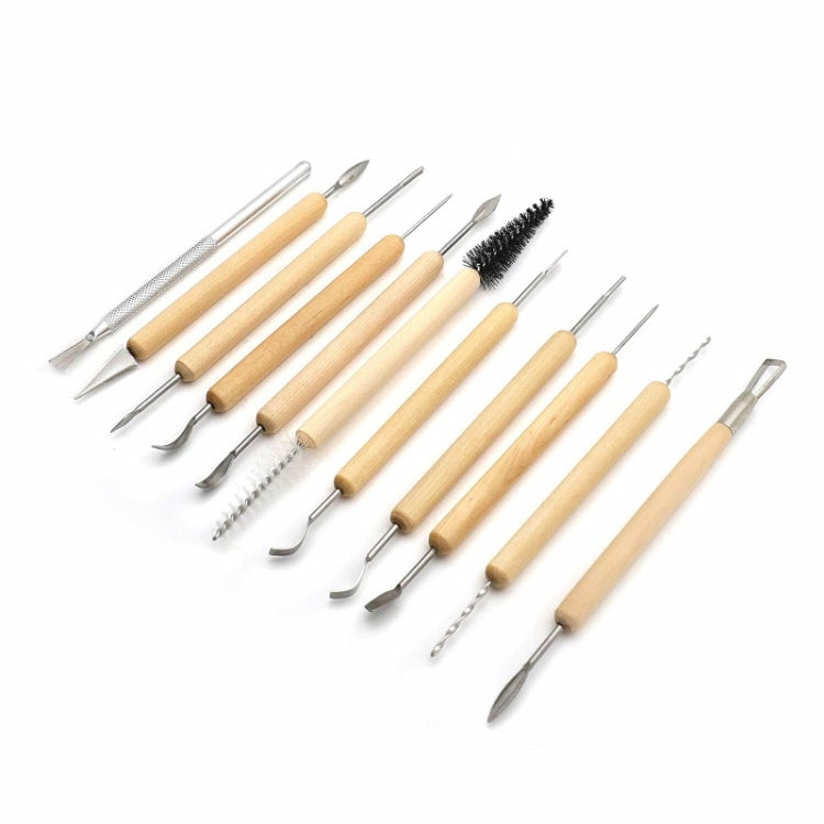 11pcs/set 11pcs/set Soft Clay DIY Wooden Knife Tools - Art Supplies by PMC TechLife | Online Shopping South Africa | PMC TechLife