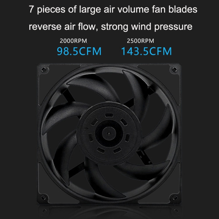 MF12025 4pin High Air Volume High Wind Pressure FDB Magnetic Suspension Chassis Fan 3000rpm (Black) - Fan Cooling by PMC Jewellery | Online Shopping South Africa | PMC Jewellery | Buy Now Pay Later Mobicred