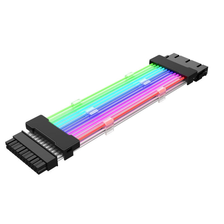 24pin Motherboard Power Supply Light Wire Black 5V ARGB Neon Color Line - PCIE Cable by PMC TechLife | Online Shopping South Africa | PMC TechLife | Buy Now Pay Later Mobicred
