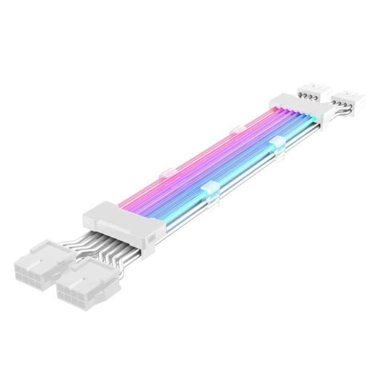 Double 8pin Graphics Card Power Supply Wire White 5V ARGB Neon Color Line - PCIE Cable by PMC TechLife | Online Shopping South Africa | PMC TechLife | Buy Now Pay Later Mobicred