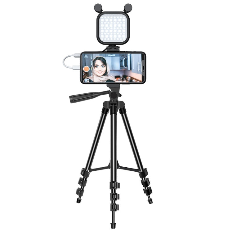 KIT-15LM Tripod Fill Light With Microphone Vlogging Kit  For Live Phone Recording(Black) - Stand by PMC TechLife | Online Shopping South Africa | PMC TechLife | Buy Now Pay Later Mobicred
